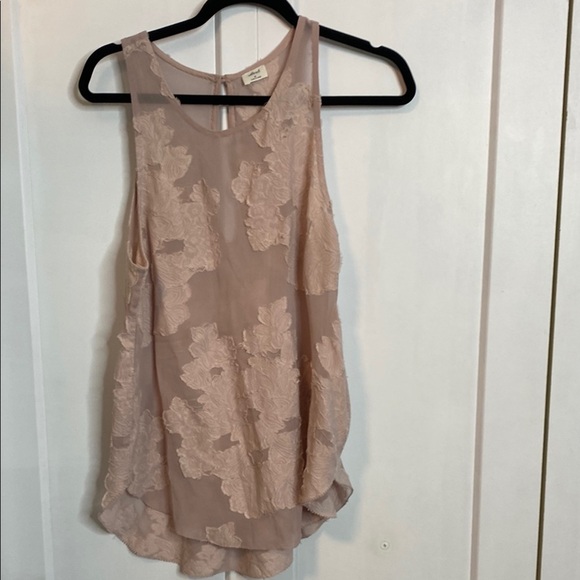 Wilfred - Dusty Rose Sevres Sheer Floral Chiffon Tank Top - Medium - Picture 2 of 8